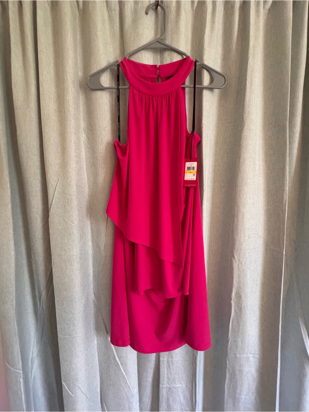 Vince Camuto Fuchsia High-Low Layered Sleeveless Dress